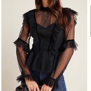 Anthropologie Maggie Sheer Victorian Blouse
